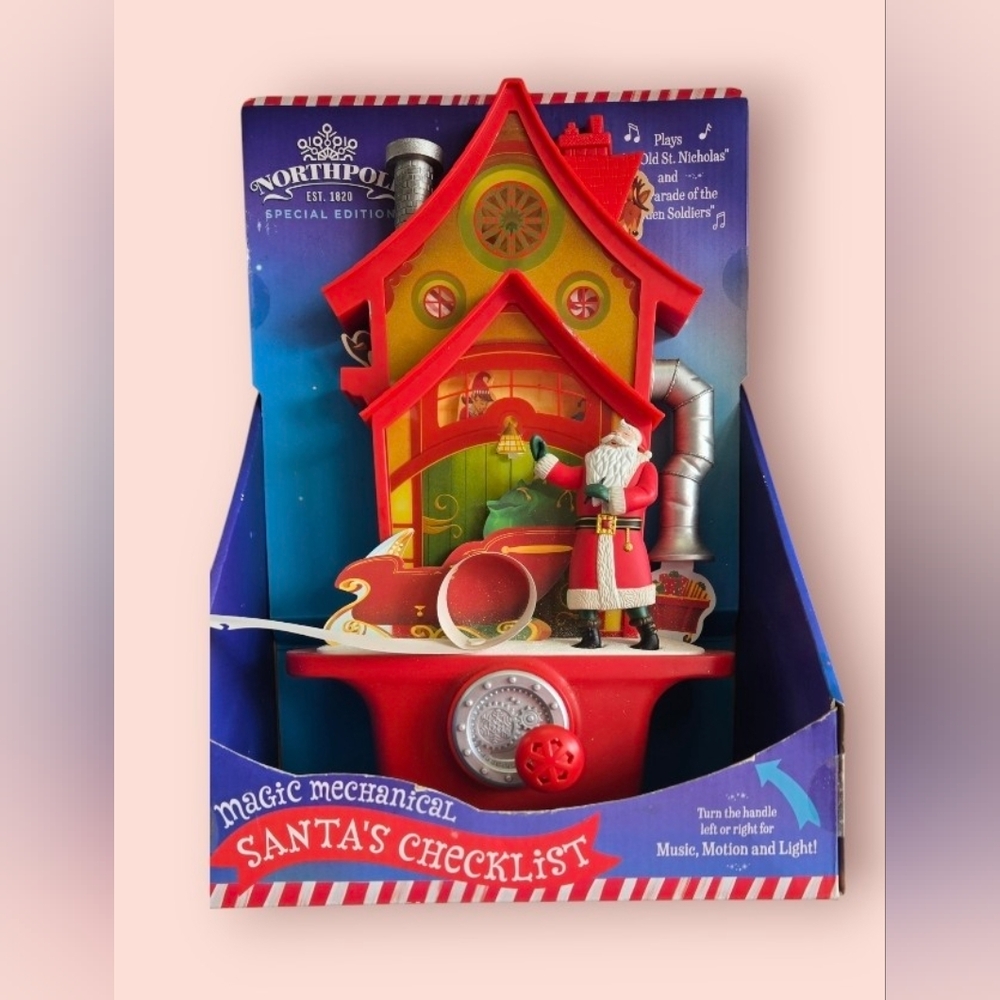 Magic Mechanical Santa's Checklist - Red and Yellow
